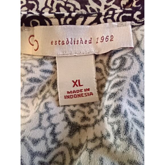 CATO'S Women's Beaded Blouse XL Polyester Spandex Black Cream Boho - Picture 6 of 7